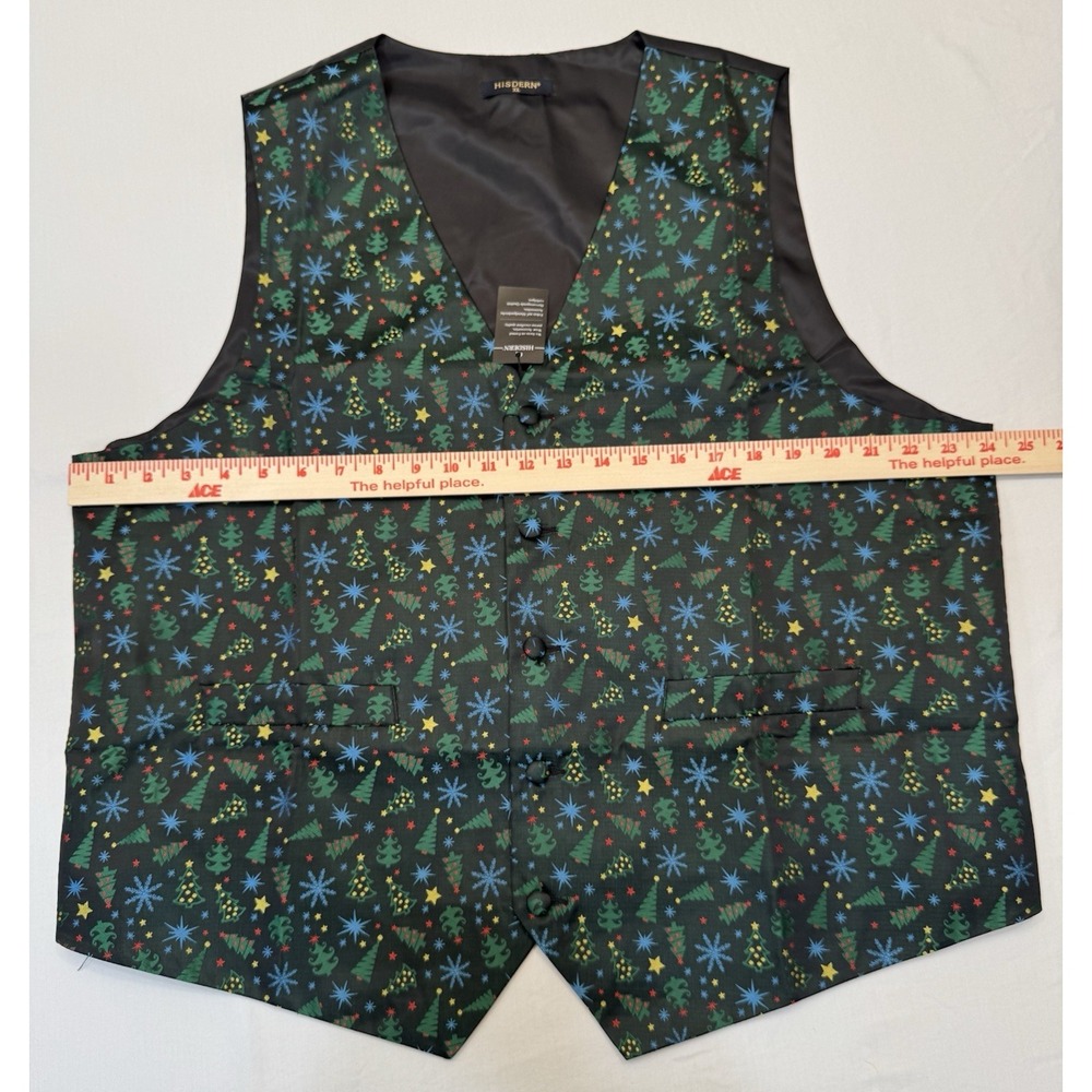 Hisdern Christmas Vest Men's Sz XL Adjustable Back - Picture 2 of 9